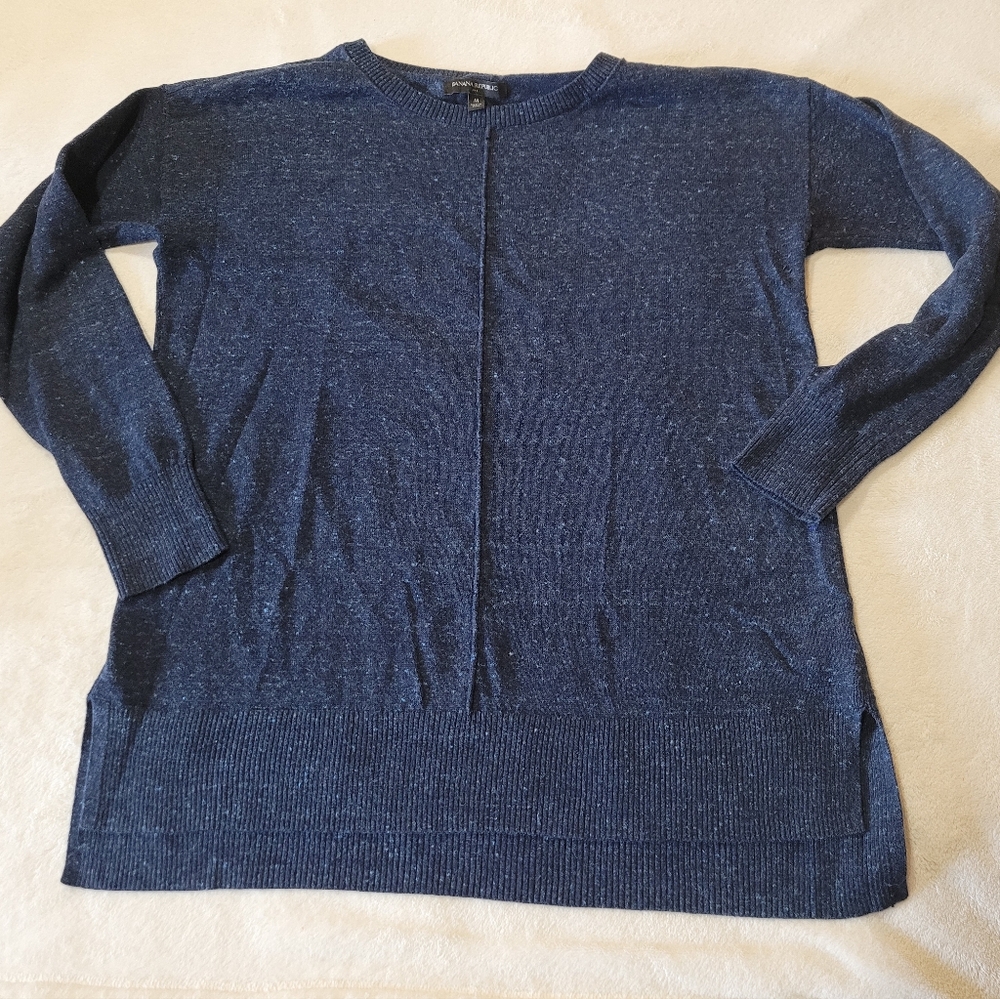Banana Republic Womens Navy Blue Pullover Longsleeve Sweater
